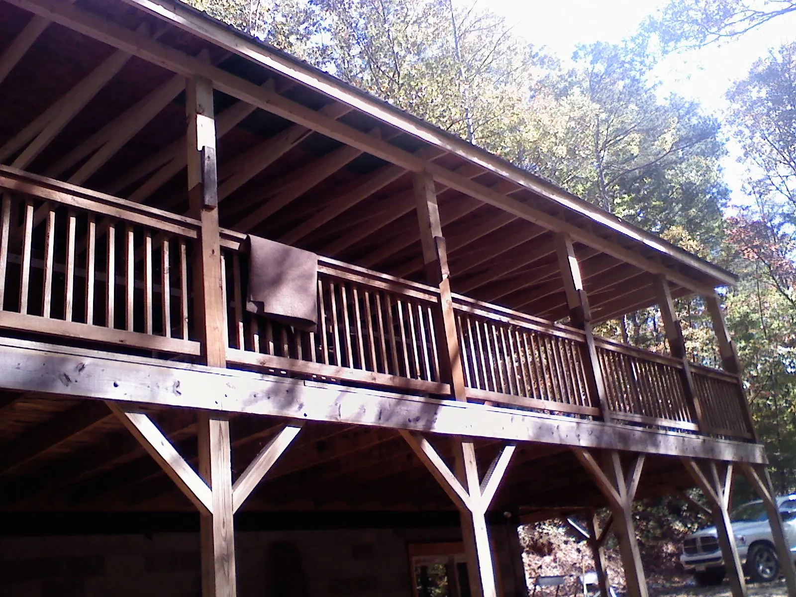 Timber framing under a new elevated porch and deck — Roof Leak Repair in Willoughby by Roofing Brothers